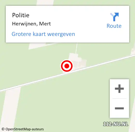 Locatie op kaart van de 112 melding: Politie Herwijnen, Mert op 2 februari 2024 21:30