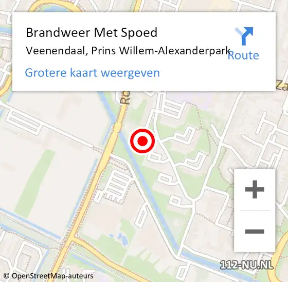 Locatie op kaart van de 112 melding: Brandweer Met Spoed Naar Veenendaal, Prins Willem-Alexanderpark op 3 februari 2024 00:10
