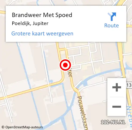 Locatie op kaart van de 112 melding: Brandweer Met Spoed Naar Poeldijk, Jupiter op 3 februari 2024 00:25