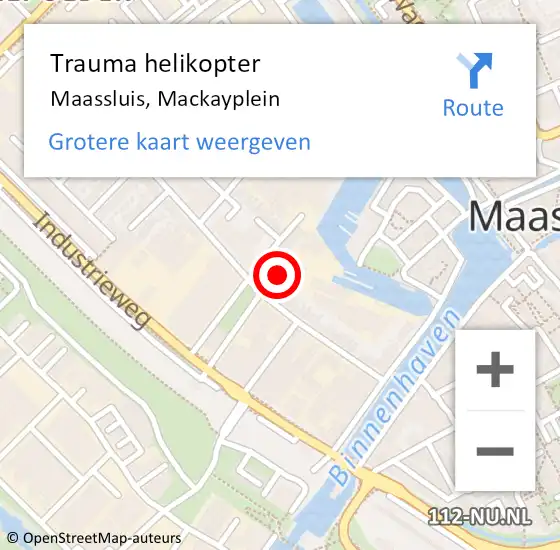 Locatie op kaart van de 112 melding: Trauma helikopter Maassluis, Mackayplein op 3 februari 2024 01:13