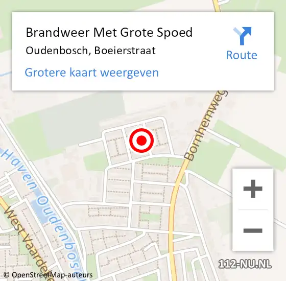 Locatie op kaart van de 112 melding: Brandweer Met Grote Spoed Naar Oudenbosch, Boeierstraat op 3 februari 2024 01:31