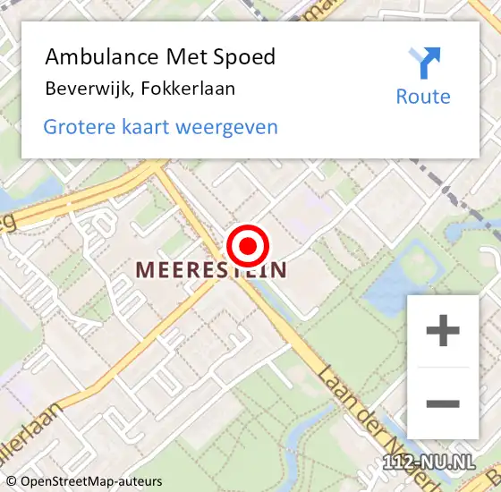 Locatie op kaart van de 112 melding: Ambulance Met Spoed Naar Beverwijk, Fokkerlaan op 3 februari 2024 01:36