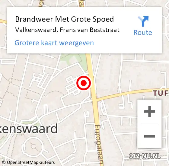 Locatie op kaart van de 112 melding: Brandweer Met Grote Spoed Naar Valkenswaard, Frans van Beststraat op 3 februari 2024 02:06