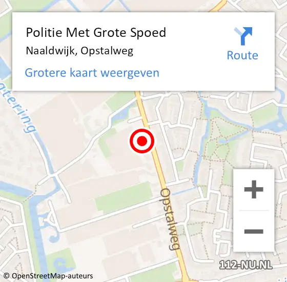 Locatie op kaart van de 112 melding: Politie Met Grote Spoed Naar Naaldwijk, Opstalweg op 3 februari 2024 04:23