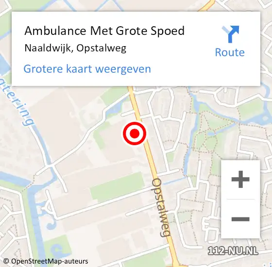 Locatie op kaart van de 112 melding: Ambulance Met Grote Spoed Naar Naaldwijk, Opstalweg op 3 februari 2024 04:24