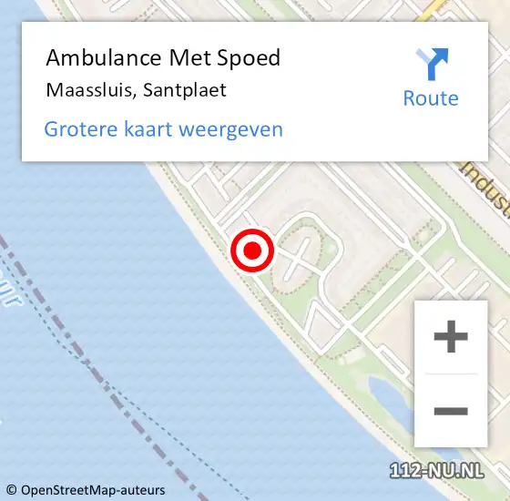 Locatie op kaart van de 112 melding: Ambulance Met Spoed Naar Maassluis, Santplaet op 3 februari 2024 04:26