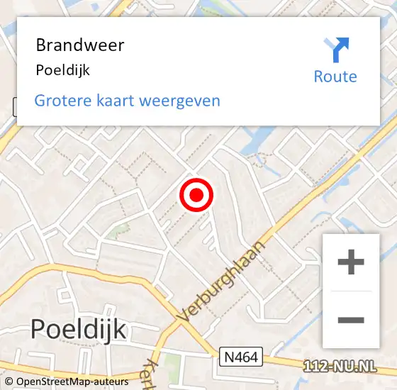 Locatie op kaart van de 112 melding: Brandweer Poeldijk op 3 februari 2024 04:34