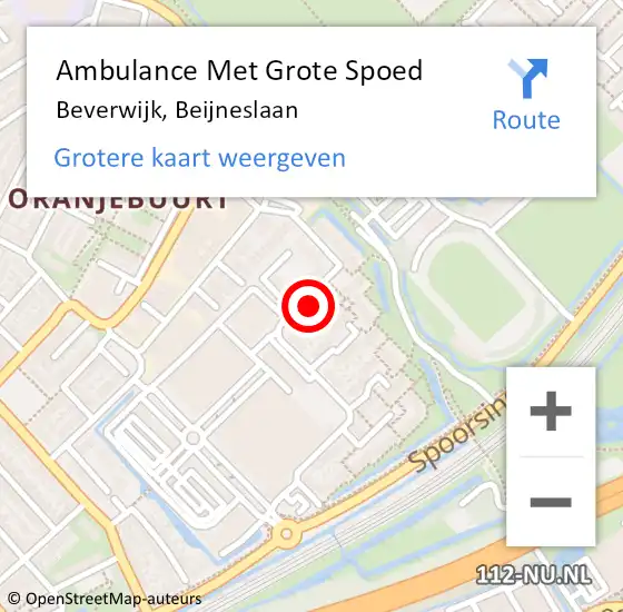 Locatie op kaart van de 112 melding: Ambulance Met Grote Spoed Naar Beverwijk, Beijneslaan op 3 februari 2024 05:21