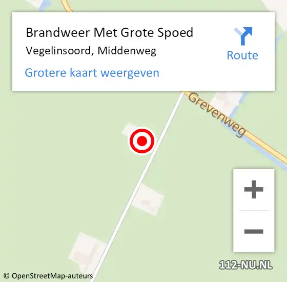 Locatie op kaart van de 112 melding: Brandweer Met Grote Spoed Naar Vegelinsoord, Middenweg op 24 september 2014 13:59