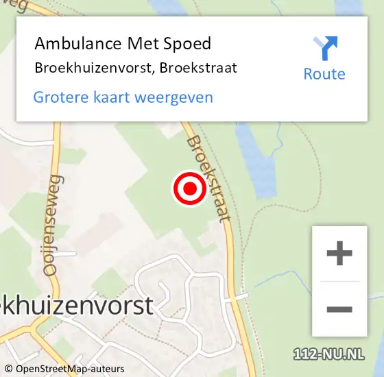 Locatie op kaart van de 112 melding: Ambulance Met Spoed Naar Broekhuizenvorst, Broekstraat op 24 september 2014 14:10