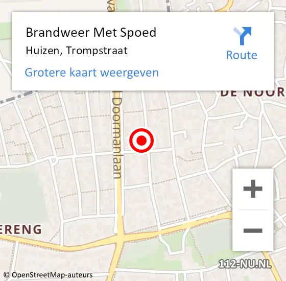 Locatie op kaart van de 112 melding: Brandweer Met Spoed Naar Huizen, Trompstraat op 3 februari 2024 09:27