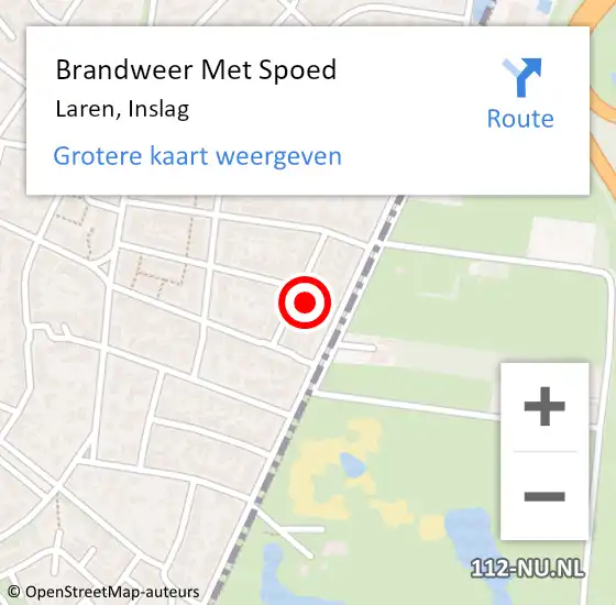 Locatie op kaart van de 112 melding: Brandweer Met Spoed Naar Laren, Inslag op 3 februari 2024 10:28