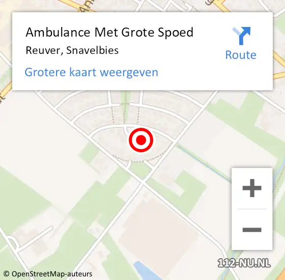 Locatie op kaart van de 112 melding: Ambulance Met Grote Spoed Naar Reuver, Snavelbies op 3 februari 2024 10:33