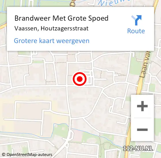 Locatie op kaart van de 112 melding: Brandweer Met Grote Spoed Naar Vaassen, Houtzagersstraat op 24 september 2014 14:15