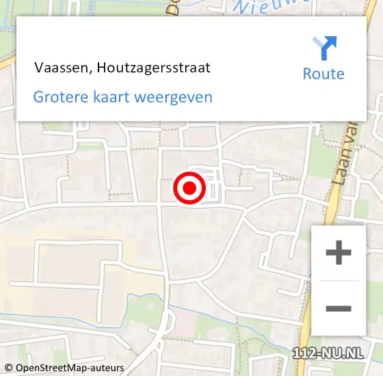 Locatie op kaart van de 112 melding:  Vaassen, Houtzagersstraat op 24 september 2014 14:16