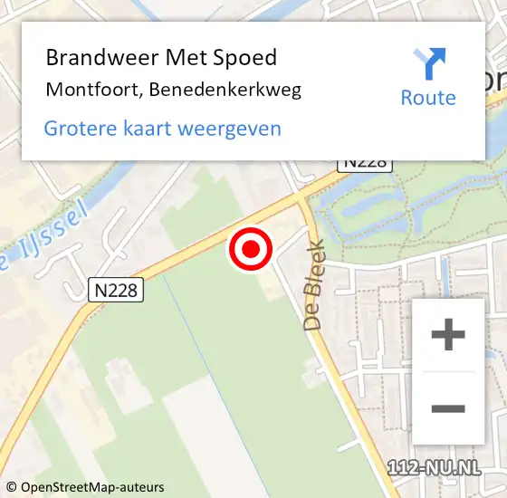 Locatie op kaart van de 112 melding: Brandweer Met Spoed Naar Montfoort, Benedenkerkweg op 3 februari 2024 11:43
