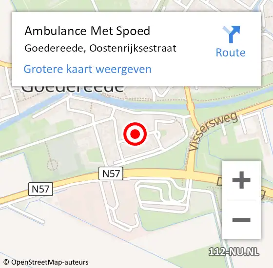 Locatie op kaart van de 112 melding: Ambulance Met Spoed Naar Goedereede, Oostenrijksestraat op 3 februari 2024 12:05