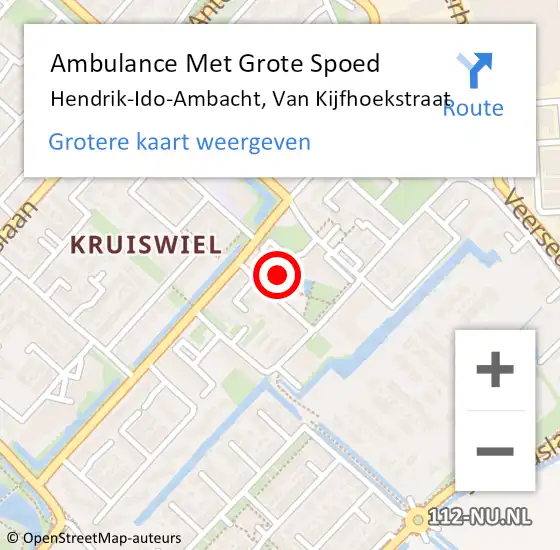 Locatie op kaart van de 112 melding: Ambulance Met Grote Spoed Naar Hendrik-Ido-Ambacht, Van Kijfhoekstraat op 3 februari 2024 12:06
