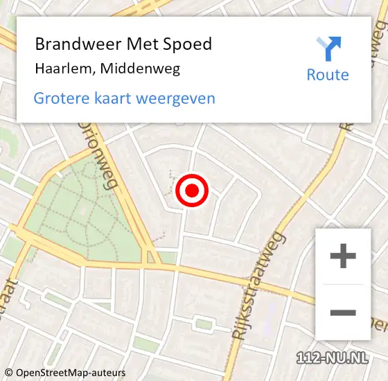 Locatie op kaart van de 112 melding: Brandweer Met Spoed Naar Haarlem, Middenweg op 3 februari 2024 12:42