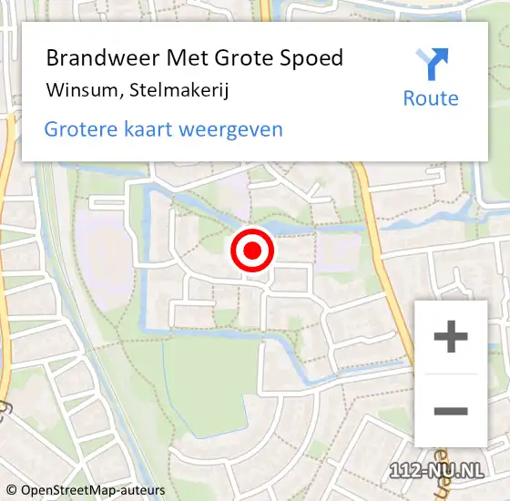 Locatie op kaart van de 112 melding: Brandweer Met Grote Spoed Naar Winsum, Stelmakerij op 3 februari 2024 12:46