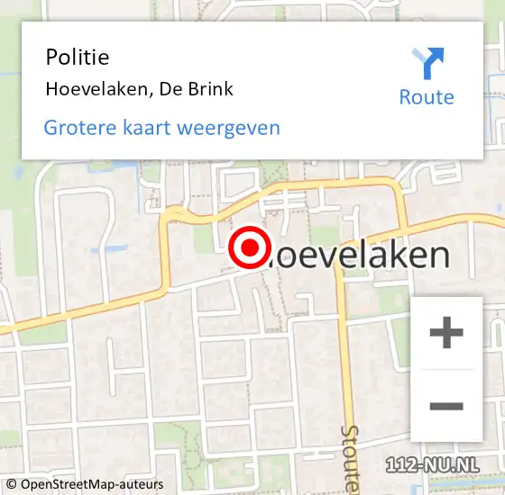 Locatie op kaart van de 112 melding: Politie Hoevelaken, De Brink op 24 september 2014 14:37