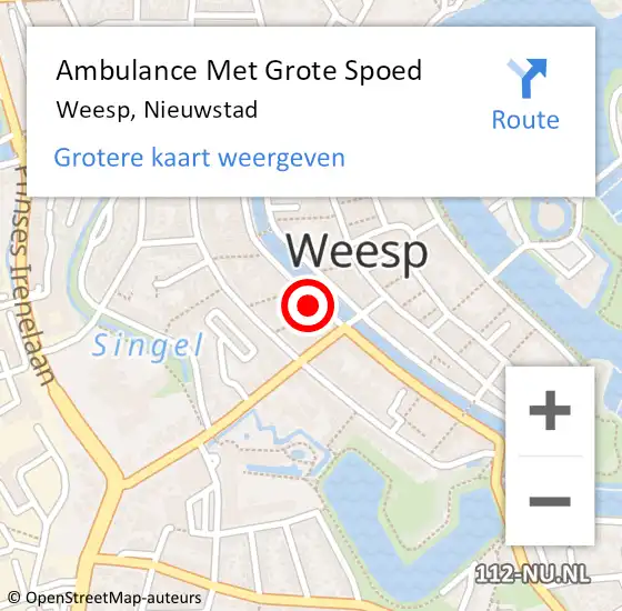 Locatie op kaart van de 112 melding: Ambulance Met Grote Spoed Naar Weesp, Nieuwstad op 3 februari 2024 14:34