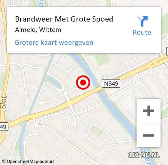 Locatie op kaart van de 112 melding: Brandweer Met Grote Spoed Naar Almelo, Wittem op 3 februari 2024 15:58