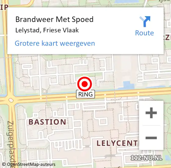 Locatie op kaart van de 112 melding: Brandweer Met Spoed Naar Lelystad, Friese Vlaak op 3 februari 2024 16:22