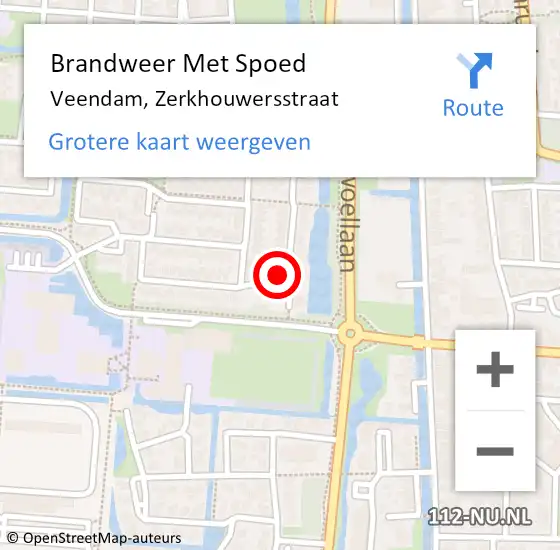 Locatie op kaart van de 112 melding: Brandweer Met Spoed Naar Veendam, Zerkhouwersstraat op 3 februari 2024 16:41