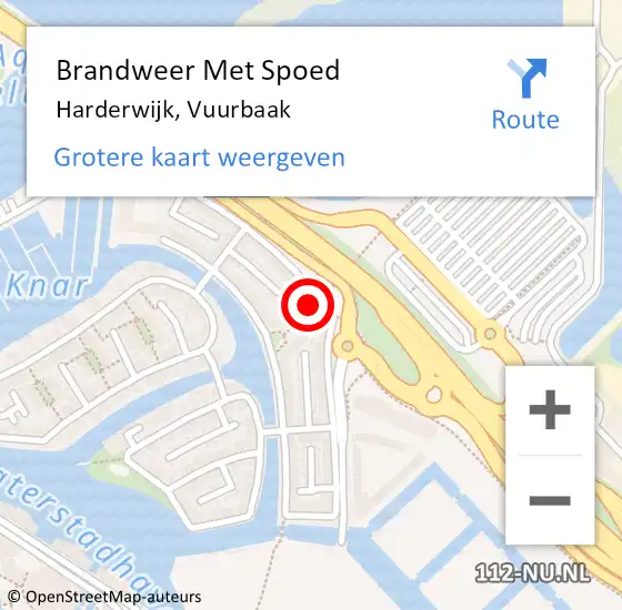 Locatie op kaart van de 112 melding: Brandweer Met Spoed Naar Harderwijk, Vuurbaak op 3 februari 2024 16:47
