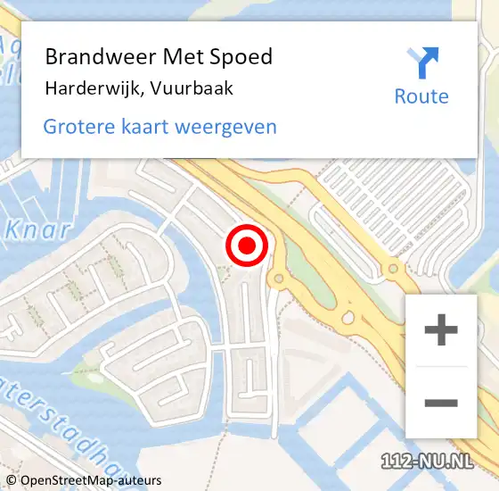 Locatie op kaart van de 112 melding: Brandweer Met Spoed Naar Harderwijk, Vuurbaak op 3 februari 2024 16:54