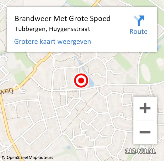 Locatie op kaart van de 112 melding: Brandweer Met Grote Spoed Naar Tubbergen, Huygensstraat op 3 februari 2024 16:57