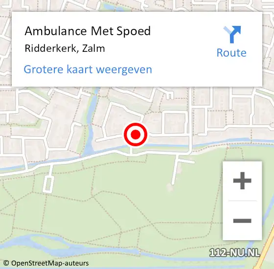 Locatie op kaart van de 112 melding: Ambulance Met Spoed Naar Ridderkerk, Zalm op 3 februari 2024 18:21