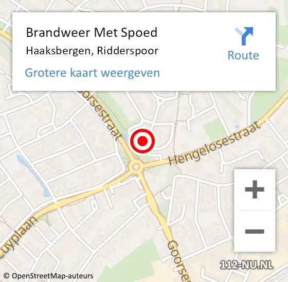 Locatie op kaart van de 112 melding: Brandweer Met Spoed Naar Haaksbergen, Ridderspoor op 3 februari 2024 18:47