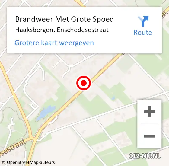 Locatie op kaart van de 112 melding: Brandweer Met Grote Spoed Naar Haaksbergen, Enschedesestraat op 3 februari 2024 19:00