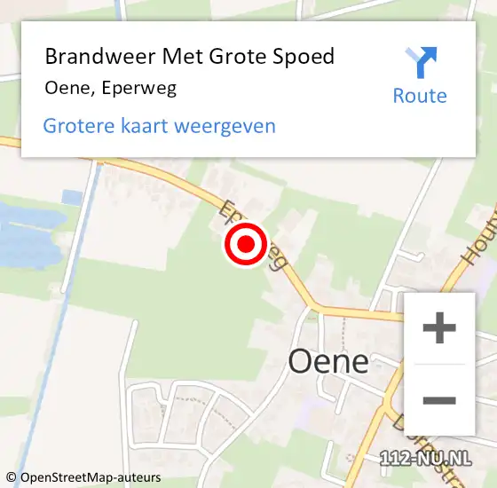 Locatie op kaart van de 112 melding: Brandweer Met Grote Spoed Naar Oene, Eperweg op 24 september 2014 15:09