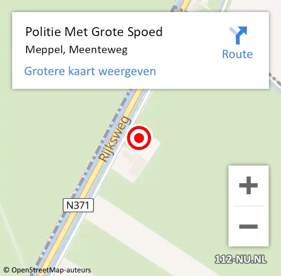 Locatie op kaart van de 112 melding: Politie Met Grote Spoed Naar Meppel, Meenteweg op 3 februari 2024 19:06