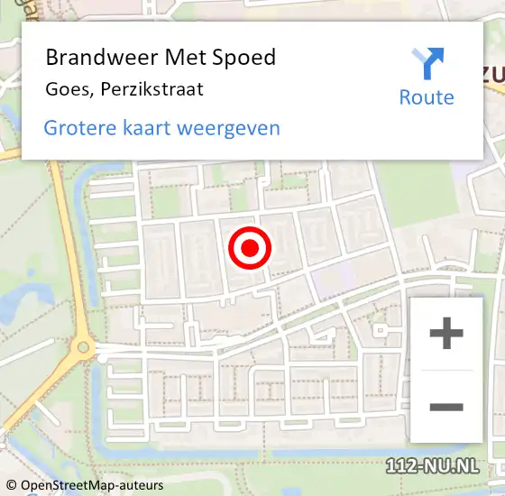 Locatie op kaart van de 112 melding: Brandweer Met Spoed Naar Goes, Perzikstraat op 3 februari 2024 19:08