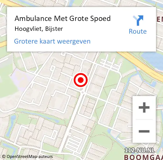 Locatie op kaart van de 112 melding: Ambulance Met Grote Spoed Naar Hoogvliet, Bijster op 3 februari 2024 20:20