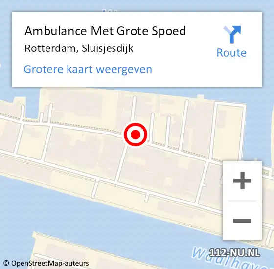 Locatie op kaart van de 112 melding: Ambulance Met Grote Spoed Naar Rotterdam, Sluisjesdijk op 3 februari 2024 23:16
