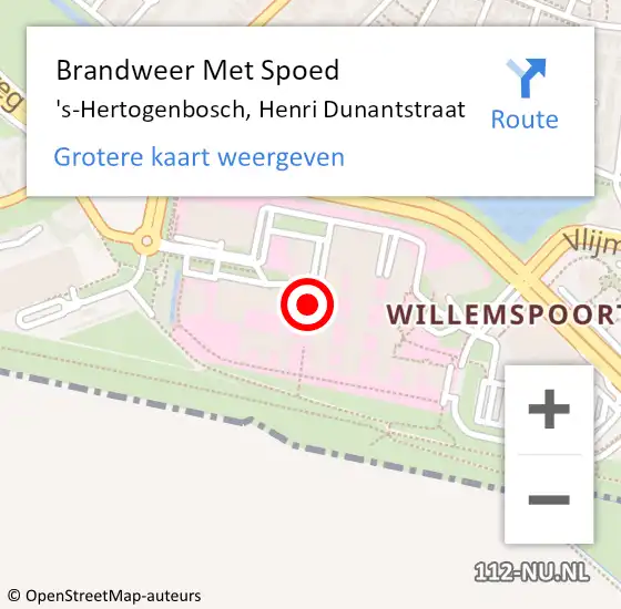 Locatie op kaart van de 112 melding: Brandweer Met Spoed Naar 's-Hertogenbosch, Henri Dunantstraat op 4 februari 2024 00:17