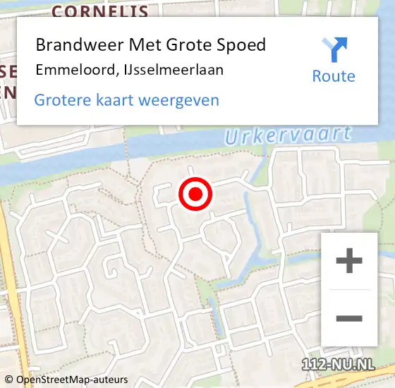 Locatie op kaart van de 112 melding: Brandweer Met Grote Spoed Naar Emmeloord, IJsselmeerlaan op 4 februari 2024 00:35