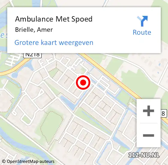 Locatie op kaart van de 112 melding: Ambulance Met Spoed Naar Brielle, Amer op 4 februari 2024 01:48