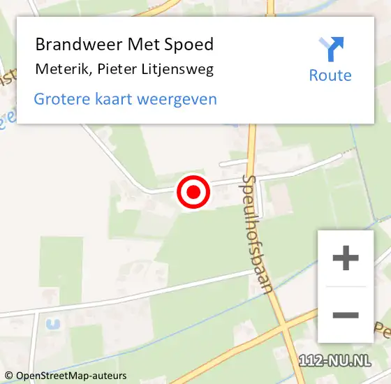 Locatie op kaart van de 112 melding: Brandweer Met Spoed Naar Meterik, Pieter Litjensweg op 4 februari 2024 03:02
