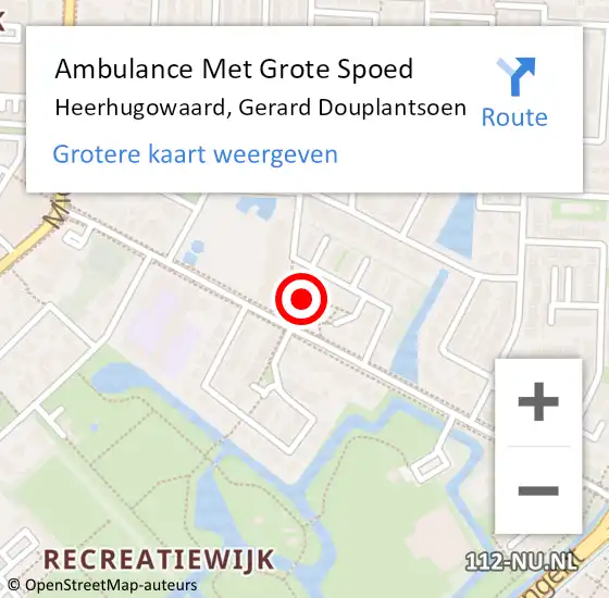 Locatie op kaart van de 112 melding: Ambulance Met Grote Spoed Naar Heerhugowaard, Gerard Douplantsoen op 4 februari 2024 07:47