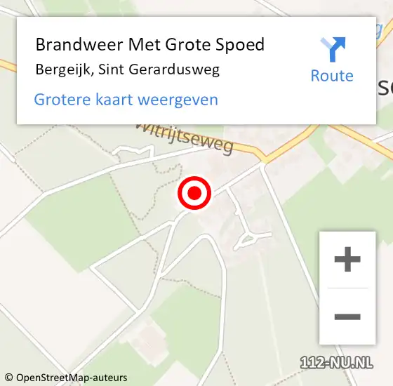 Locatie op kaart van de 112 melding: Brandweer Met Grote Spoed Naar Bergeijk, Sint Gerardusweg op 4 februari 2024 08:05