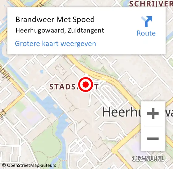 Locatie op kaart van de 112 melding: Brandweer Met Spoed Naar Heerhugowaard, Zuidtangent op 4 februari 2024 09:16