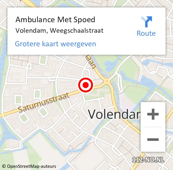 Locatie op kaart van de 112 melding: Ambulance Met Spoed Naar Volendam, Weegschaalstraat op 4 februari 2024 09:18