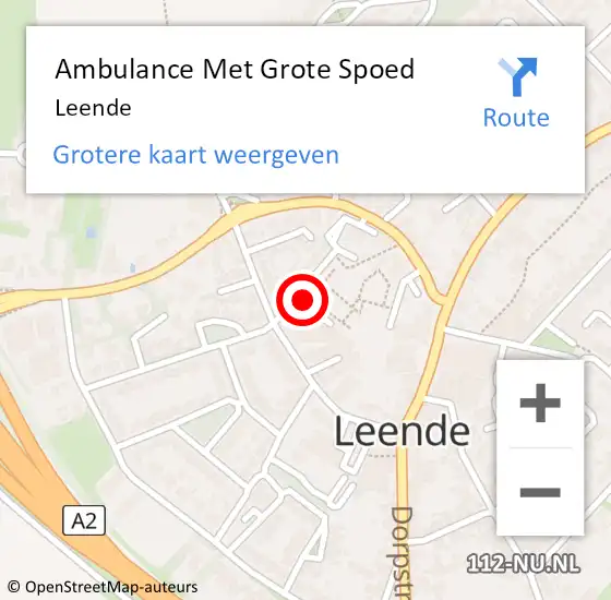 Locatie op kaart van de 112 melding: Ambulance Met Grote Spoed Naar Leende op 4 februari 2024 10:10