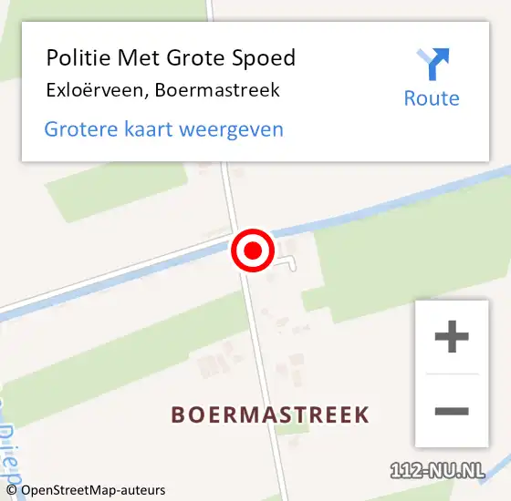 Locatie op kaart van de 112 melding: Politie Met Grote Spoed Naar Exloërveen, Boermastreek op 4 februari 2024 10:23
